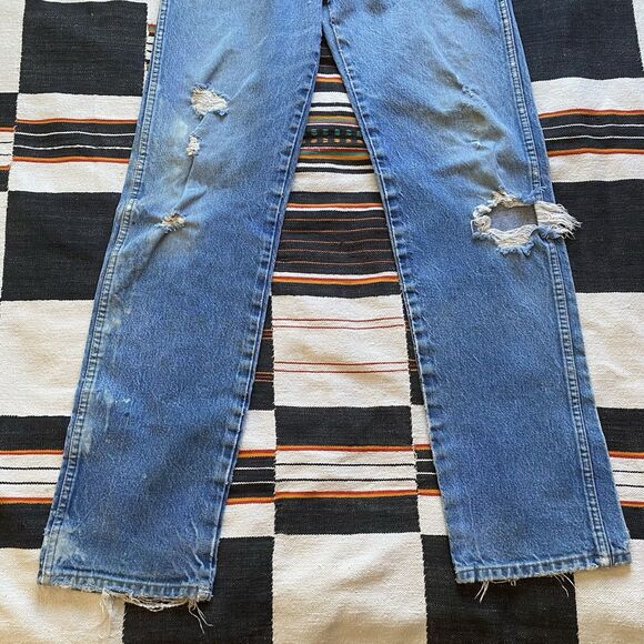 Vintage Wrangler Distressed 100% Cotton Jeans. USA. 31/34. Workwear. Western. - Picture 9 of 15